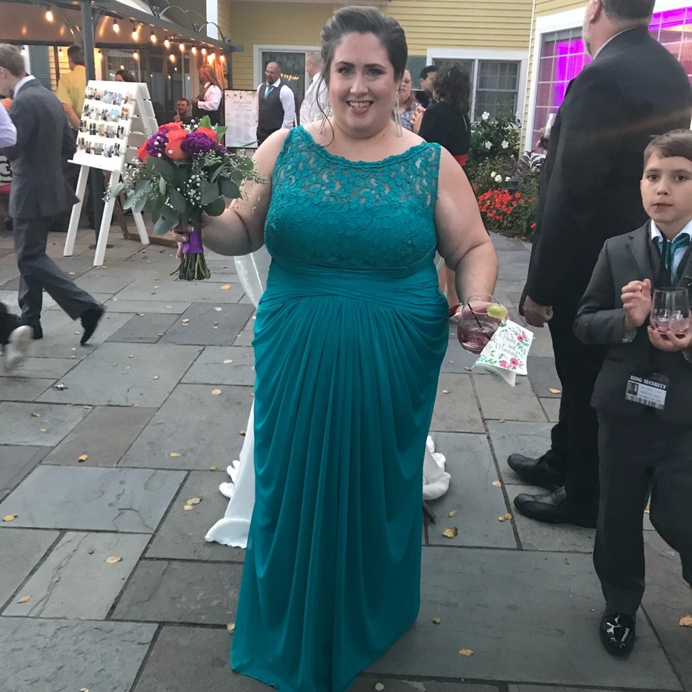 Size 22 David’s Bridal bridesmaid dress in Oasis